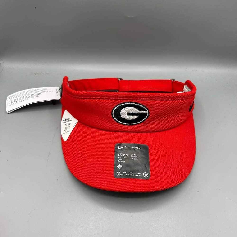 Nike Georgia Bulldogs Dri-Fit Ace Visor Hat Men Red Strap Back Cap New
